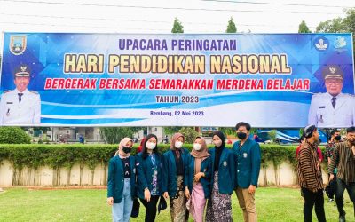 Upacara Bendara Peringatan Hari Pendidikan Nasional 2023 yang Diikutin oleh Mahasiswa S1 Administrasi Publik Kampus Rembang